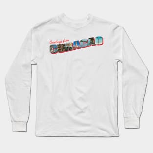 Greetings from Curacao Vintage style retro souvenir Long Sleeve T-Shirt